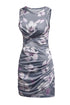 Print Hollow Out Twist Bodycon Mini Dress